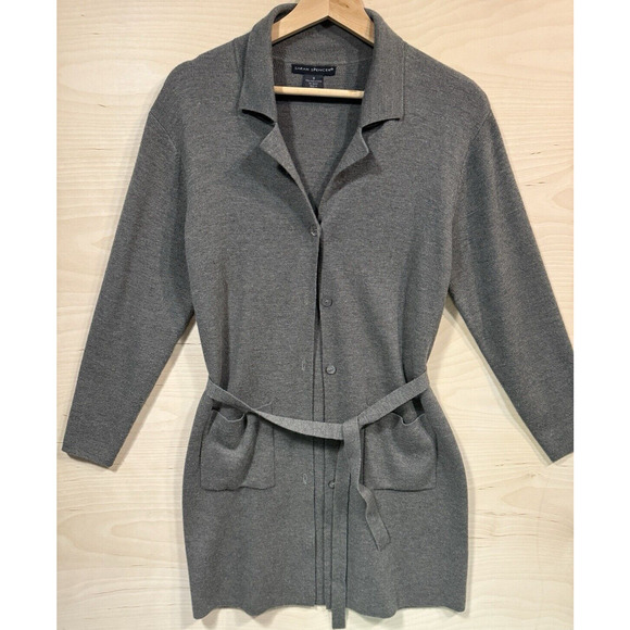 Vintage S 100% Italian Merino Wool Belted Cardigan Sweater, Sarah Spencer Womens - Picture 1 of 8